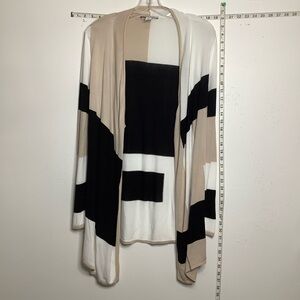 White House Black Market Black and White Cardigan Sweater